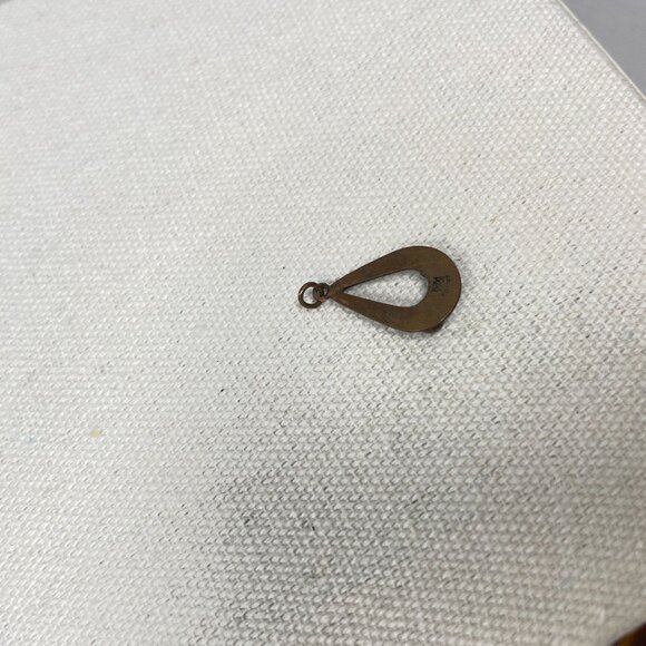 Wheeler‎ WMCO Native American Copper Turquoise Teardrop Pendant - Picture 7 of 15